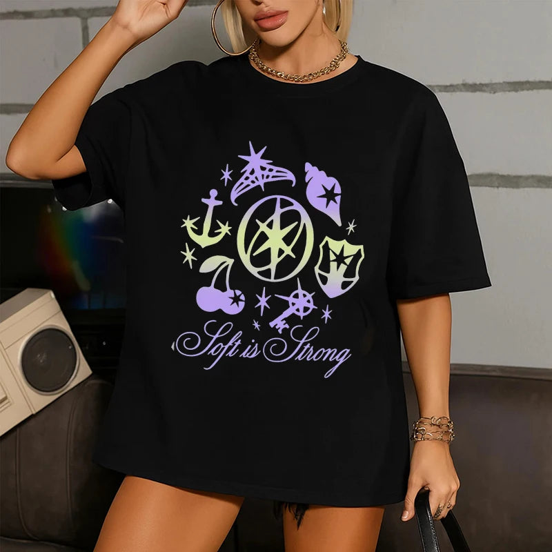 Hot Katseye Funny Print T-shirt Women Men Casual Graphic Tees Tops Unisex O-neck Short Sleeve T Shirt Gothic Y2k Tshirt Clothes