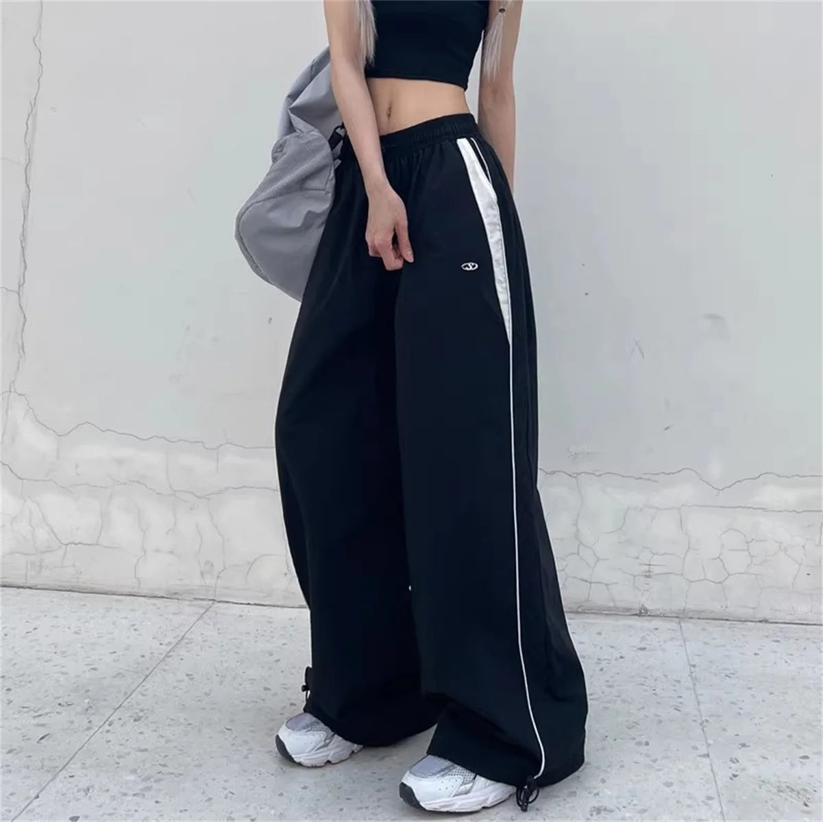 Women Cargo Pants Summer High Waist American Quick Dry Pants Y2K Baggy Hip Hop Casual Wide Leg Trousers Female Streetwear 2025