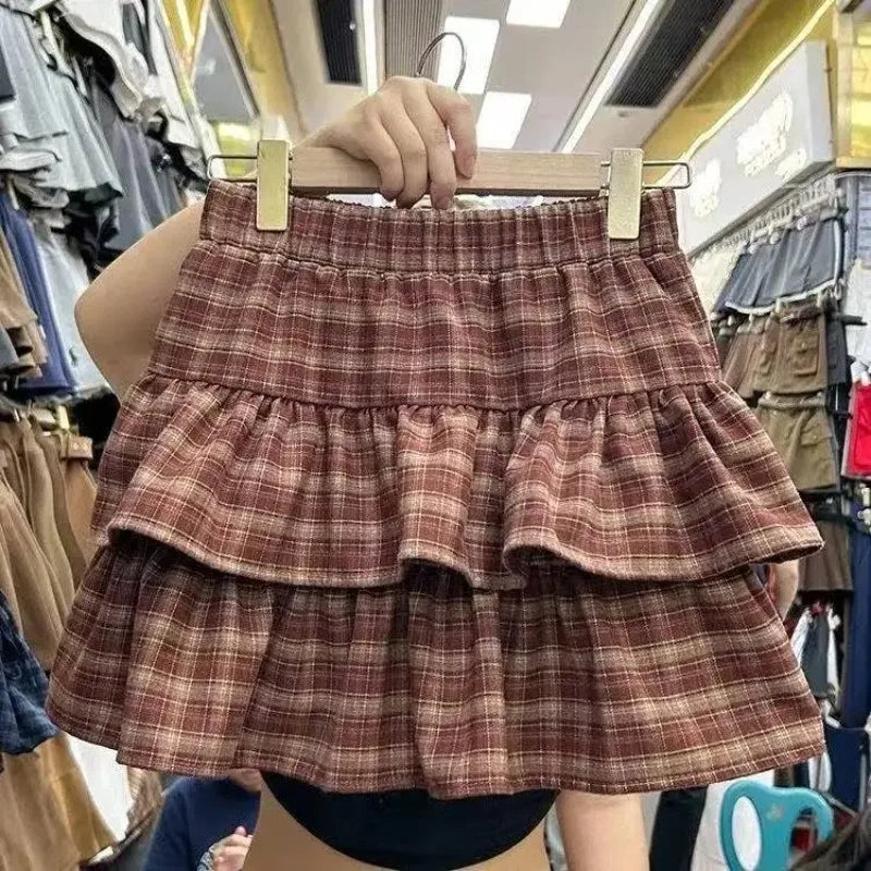 Women's Blue Black Riveted Belt Denim Skirt Y2K Harajuku High Street Fashion 90s Sexy A-line Mini Skirt Summer Clothing 2025 New