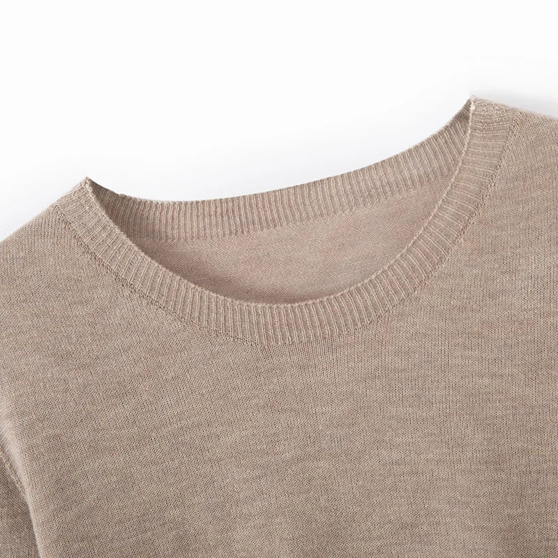 Summer New Short-Sleeved Round Neck Knitting Sweater Women's Ice Silk Thin Casual Wool T-Shirt Loose Temperament Top